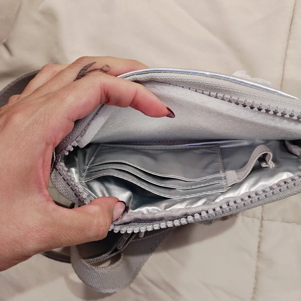 Silver Quilted Crossbody Bag - Picture 4 of 9